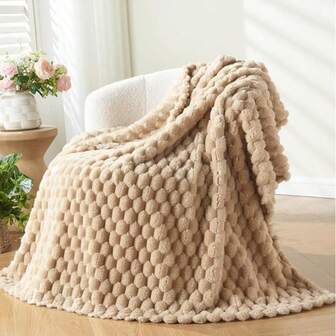 1 pieza Manta suave y cómoda de lana con patrón jacquard geométrico 3D, estilo moderno de lujo adecuado para cama, sofá, viaje y camping, regalo ideal para familia y amigos para Halloween, Navidad y Año Nuevo