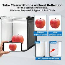 Photo Light Box, 12/16/20/24/32 Inch Photography Light Box With CRI>95 120 Light Beads. Dimmable Shooting Tent Kit With White And Warm Light. 6 Color Backdrops Photo Booth For Studio Products Display{Inchsize_nameinch:Inch12\Inchx12\Inchinch} - 12英寸x12英寸 - 查看 5