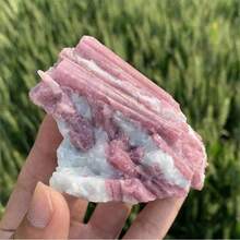 100% Natural Pink Tourmaline Crystal Mineral Asymmetrical Rough Stone Specimen Rock Rare Original Reiki Chakra Home Room Decor 1pc - Pink - View 17