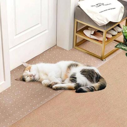Upgraded Carpet Protector Pets, Doorway Scratch Guard, Anti Scratch Under Door Plastic, Easy To Cut Durable Scratch Stopper Carpet Floors, Non - Slip, Heavy Duty, 38*110cm
