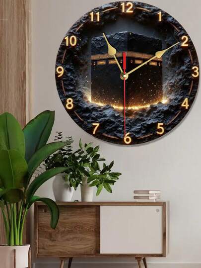 Pc 10 Inch/12 Inch Wooden Round Wand Clock, Perfect Home, Bedroom, Living Room, Etc., Bedroom Klok Moonlight Theme ation Durable Room Home view 6