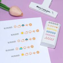 1 Set Of 6 Stamps: 5-Star Rating Stamp, Spicy Stamp, Heart Stamp, Drink Water Stamp, Weather Stamp, Mood Stamp - one-size - View 2