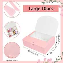 10pcs - Pink Gift Boxes With Lids And Ribbons, Suitable For Bridesmaid Invitation Boxes, Wedding Gift Boxes, Birthday Gift Boxes, Baby Shower Boxes, Valentine's Day Gifts, Etc. - Pink - View 8
