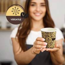 8oz Hot Coffee Paper Cups, Pack Of 50Disposable, Take - Away Hot Drinks - Single - Use Paper Glasses Espresso, Hot Chocolate, Tea - Cute To - Go Hot Beverage Drinking Cups - 白色 - 查看 4