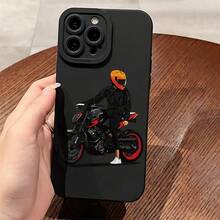 Motorrad Kreatives Muster Schutzhülle geeignet für Apple, geeignet für iPhone 11, 12, 13, 14, 15, 16 Plus, Pro, Max, X, Xr, Xs Max, 7 Plus, 8 Plus.Neue Handyhülle, geeignet zum Verschenken an Familie und Freunde, für Paare - Schwarz - Übersicht 1