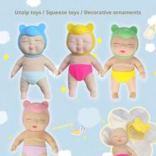 1 قطعة دمية ضغط للتخفيف من التوتر بحجم راحة اليد، مصنوعة من مادة TPR الناعمة، بطيئة الارتداد، دمية للضغط والتحفيز، مناسبة كهدية لعيد الميلاد والفصح وعيد الحب، ألعاب، أفضل مبيعات جديدة - أبيض - مشاهدة 2