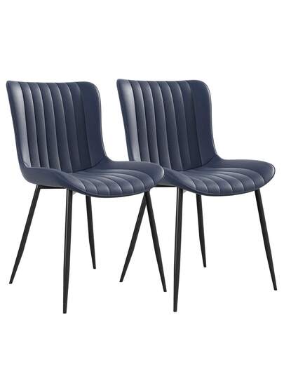 PU Living Room Chairs Brown, Blue, Set Of Moderne Art Leather Seats view 2