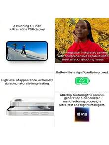 Apple IPhone 16e Smartphone, Wi-Fi, 5G High-Speed Connectivity, 6.1-Inch XDR Display, A18 Second-Generation 3nm Chip, 48MP Camera (Chinese Version, No ESIM), Black.