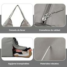 Bolsa de Gimnasia para Mujer, Bolsa de Yoga con Hebilla para Esterilla de Yoga, Bolso de Mano con Compartimento para Zapatos para Gimnasio y Viajes - Rosa - Ver 3