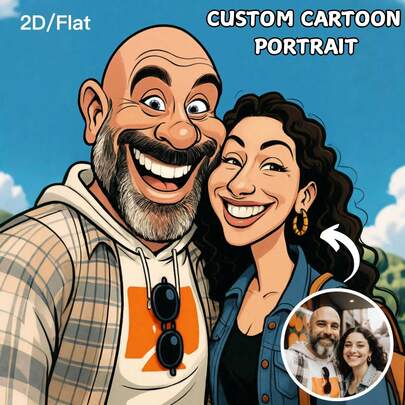 Individuell bedrucktes witziges Poster, Foto zu Cartoon Wandkunst, übertriebener humorvoller Stil, kann Ihre Fotos in Cartoons umwandeln, individuell gerahmte oder ungerahmte Heimdekoration, personalisierte Geschenke für Paar, Familie und Freunde, Wohnzimmer Dekoration individualisiertes Poster, geeignet für Zuhause, Weihnachten, Jahrestag, Valentinstag Geschenke