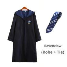1pc Warner Bros. -Style Or House Robe: Black Long Robe With Red Collar, Embroidered Dragon Head Emblem, Realistic School Uniform Design, Combining Fashionable And Magical Campus Vibe, Suitable For Cosplay, Collection, And Themed Parties, Comfortable And Well-Fitted. - Multicolor - View 17