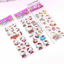 12 Stücke Sanrio Hello Kitty 3D Bubble Aufkleber - Süße PVC Cartoon Aufkleber geeignet für Hello Kitty, My Melody, Kuromi usw. - wiederverwendbar, leuchtende Farben, geeignet für Scrapbooks, Tagebücher, Laptops, Wasserflaschen - Belohnungen und Dekorationen, Scrapbooking Zubehör, lustige Designs, dauerhafte Haftung, flauschige Aufkleber, Laptop Aufkleber, Scrapbooking Zubehör, Weihnachtsaufkleber