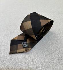Ties For Grooms And Groomsmen At Weddings, Conferences And Other Events. Slim Checkered Pattern (5.5cm) - 棕色 - 查看 3