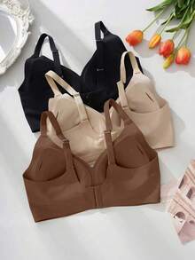 3pcs/Set Wireless Jelly Bra, Comfortable & Soft Women's Fashion Bra - Multicolor - View 7