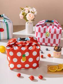 1 Peça Bolsa Térmica Minimalista e da Moda, Adequada para Trabalhadores de Escritório, Caixa de Bento de Grande Capacidade para Acampamento ao Ar Livre, Piquenique, Organização de Alimentos de Cozinha, Escola ou Trabalho - Sem Contato com Alimentos, 4 Opções de Cores Bolsas Térmicas Bolsa Térmica Caixa de Almoço Lancheira para Mulheres para Homens Essenciais de Viagem - Multicolorido - Visão 9