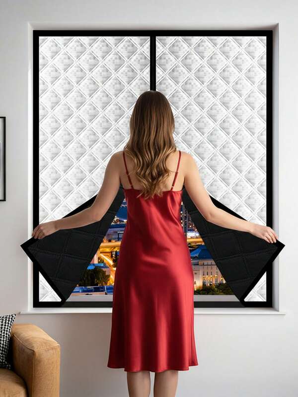 1pc Upgraded Winter Draft-Proof Thermal Curtain – Thickened Insulated & Noise-Reducing, Convenient Zipper Design, Easy No-Drill Install, Enhanced Cold Protection For A Warmer & Cozier Home