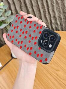 Niedliche, handgezeichnete Hülle mit rotem Herz-Blumen-Muster, einfache Liebes-Telefonhülle, ästhetisch schickes Accessoire für jeden Tag, Valentinstag, Anti-Fall-Geschenk für sie, kompatibel mit iphone16 pro max/16pro/16plus/16/15promax/15pro/15plus/15/14promax/14pro/14plus/14/13promax/13pro/13/12promax/12pro/12/11promax/11pro/11/X/XS/XSmax