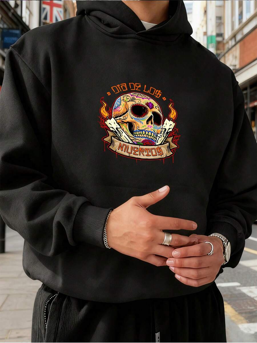 Sudadera con capucha que no se hace bolitas fácilmente, sudadera con capucha para hombres, tela duradera, usable durante la primavera y el otoño. - Negro - Ver 1