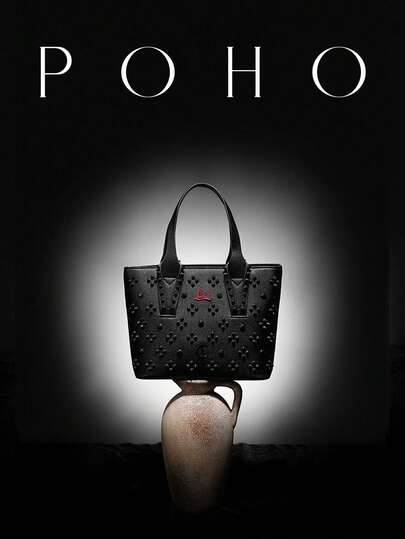 POHO POHO Brand Luxury Women's Handbag, Co-Branded Letter Small Tote Bag, Fashion Accessory, Elegant Gift For Female Friends, Classmates, Family
