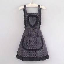 1件可爱蕾丝爱心公主帆布围裙，耐用家用厨房腰围围裙，防污工作服