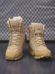 Men's Autumn/Winter British Style High-Top Casual Boots, Thick Sole, Suitable For Leisure, Outdoor, Daily Commute, Work, Travel, 39-47 Plus Size, Suede Leather, Lace-Up, Zipper, Casual Sports Shoes, Flat Work Boots - Multicolor - View 8