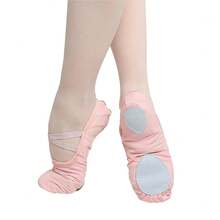 Zapatillas de Ballet para Niña, Zapatilla de Ballet Fabricadas con Piel y Lona Elástica, Zapatos para Bailarina, Calzado Danza para Niñas. - Rosa Claro - Ver 5