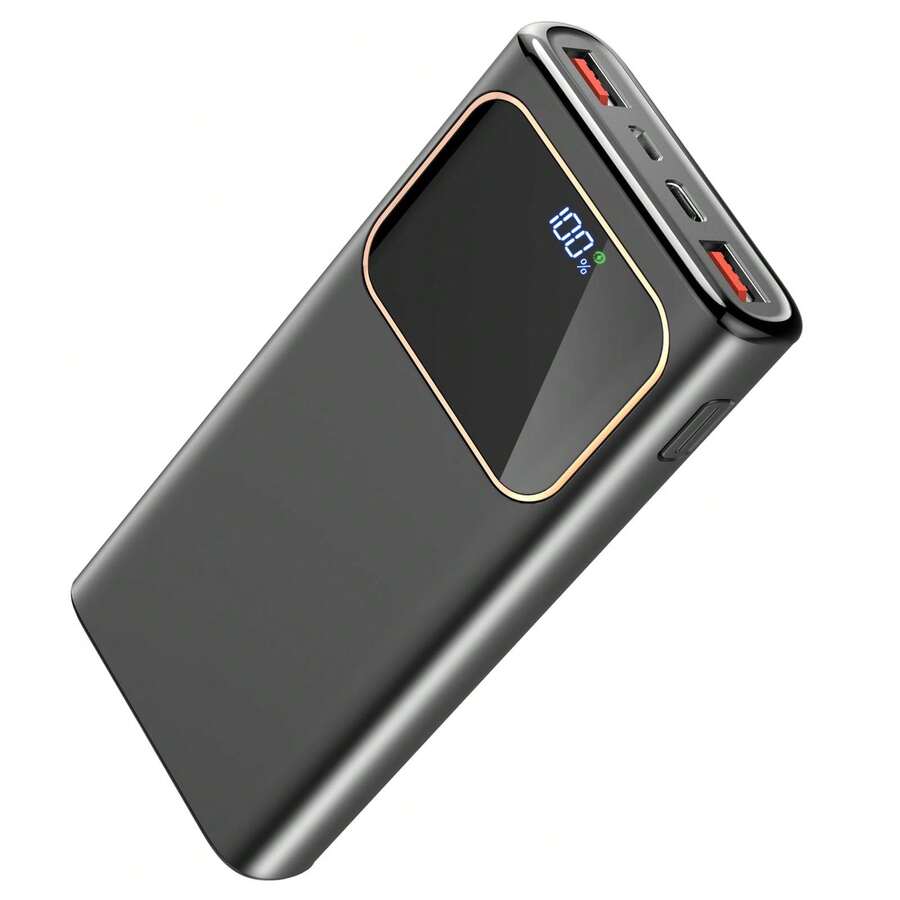 Power Bank Fast Charging 10000mAh, 22.5W Portable Charger USB C Input & Output Powerbank With LED Display, PD3.0 QC4.0 Phone Battery Pack For, Android More - Black - View 1