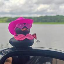 1pc Cute Beer Duck Design Car Decor Set, Retro Style Cool Black Duck Statue Figurine Collectible Mini Doll, Suitable For Car Dashboard/Motorcycle/Bicycle | Adorable Indoor/Outdoor Vehicle Accessory, Cute Little Item For My Car, Car Decoration - Thoughtful Gift - one-size - View 2