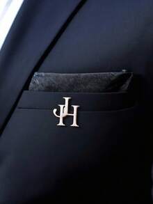 客製化字母胸針，個性化情侶字母婚禮胸針，男士不鏽鋼翻領針，伴郎胸針，教師節禮物，時尚男士配件，精緻獨特，父親節禮物，送給他的禮物，畢業禮物 - 彩色 - 查看 5