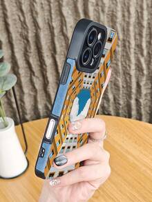 Symmetrisches Architekturdesign mit blauem Himmel-Wolken-Muster, Handyhülle mit ästhetischem Gebäude-Print für Damen, minimalistische künstlerische Schutzhülle, reiseinspirierte modische Handyhülle, kompatibel mit iphone16 pro max/16pro/16plus/16/15promax/15pro/15plus/15/14promax/14pro/14plus/14/13promax/13pro/13/12promax/12pro/12/11promax/11pro/11/X/XS/XSmax