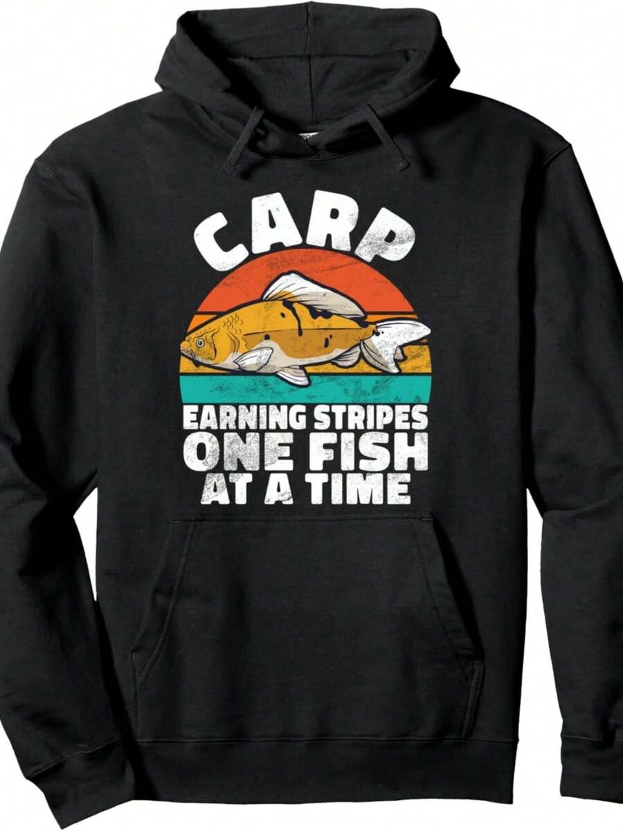 Carp Earning Stes One Fish At A Time Carp Fishing Pullover Hoodie - Style 10 - View 1