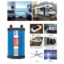 Inversor Solar de Onda Sinusoidal 300W DC 12V a AC 220V-240V con Puerto Dual USB y Pantalla Digital - Multicolor - Ver 2