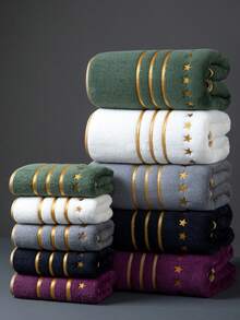 1 khăn tắm cỡ lớn, hình chữ nhật 86*170cm, thêu họa tiết ngôi sao, nhiều màu sắc, chất liệu sợi polyester, màu trơn tối giản, hoặc khăn bếp/khăn mặt/khăn tay 34*75cm, dành cho người lớn, thấm hút tốt, nhanh khô và mềm mại, thích hợp cho phòng tắm, khách sạn, phòng tập thể dục, du lịch ngoài trời, tiệc tùng, quà tặng ngày lễ, bãi biển, salon, spa. - Nhiều màu - Xem 2