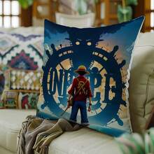 1个卡通图案方形抱枕套，适用于家居沙发、床、卧室、客厅，柔软透气单面印花涤纶枕套（不含枕芯） - 彩色 - 查看 2