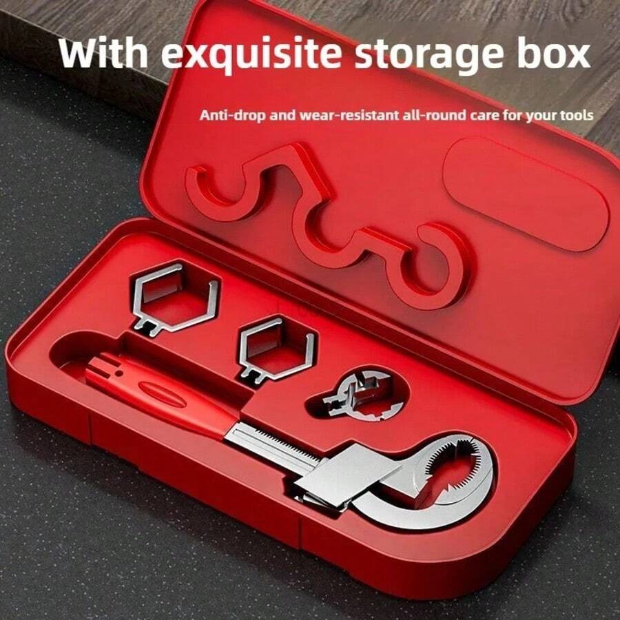 新款浴室水槽扳手 铝合金万向扳手 通用80mm开口多功能家用管道安装工具