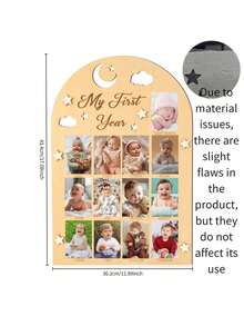 One Year Wooden Photo Board, 12 Month Milestone Photo Board, Girl/Boy 1st Birthday Decoration - Commemorate - View 10
