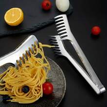 1pc Stainless Steel Pasta Tong, Food Clip, Suitable For Buffet And Home, Durable Kitchen Utensil