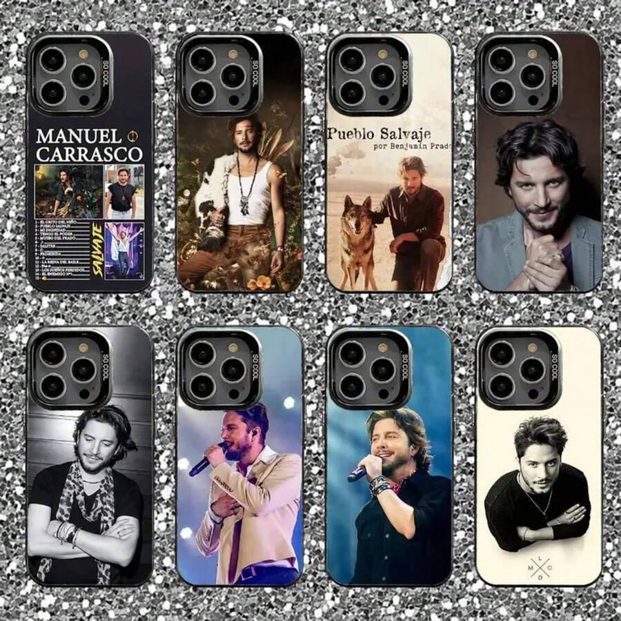 Manuel Carrasco Funda para 17, 16, 15, 14, 13, 12, 11, Pro, Max, Plus, Compatible Funda de Smartphone Negra Candy Mate a Prueba de Golpes - Z7 - Ver 1