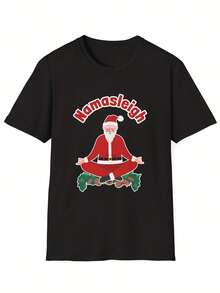Yoga Santa Claus Namasleigh Meditation Funny Namaste Uni Softstyle T-Shirt - 款式30 - 查看 1