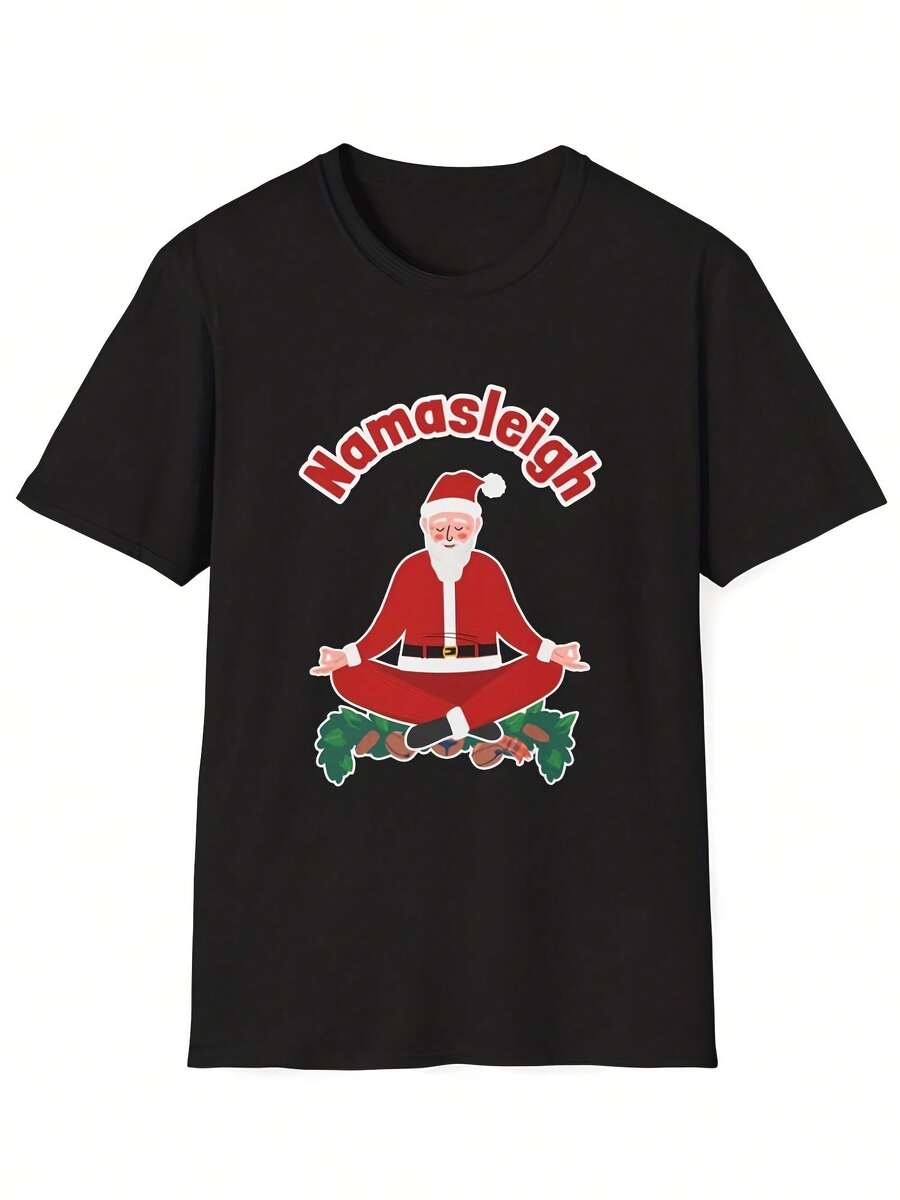 Yoga Santa Claus Namasleigh Meditation Funny Namaste Uni Softstyle T-Shirt - 款式30 - 查看 1