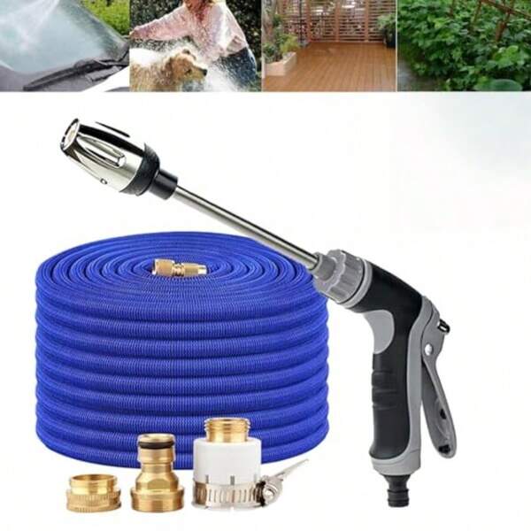 Waterblitz Pressure Washer Waterblitz High Pressure Water Gun Three Spray Modes For Washing Cars Bathing Pets Watering Gardens Water Gun + Connector +15m Hose