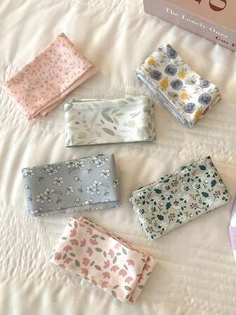 6pcs/Set Women's Retro French Style Headbands, Featuring Floral, Polka Dot, Gingham Patterns In Green, Pink, Blue, And White. Fashionable And Versatile Headbands With An Elegant, Simple & Minimalist Style, Suitable For Daily Wear, Casual Parties