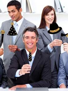 一套生日拍照道具，生日快乐派对拍照道具，节日拍照姿势标牌套装，适用于生日派对、婚礼、毕业典礼 - 彩色 - 查看 6