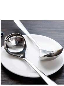 1件/2件/4件装304不锈钢勺，深而厚的长柄家用饮水勺，大圆碗勺，小勺，粥勺