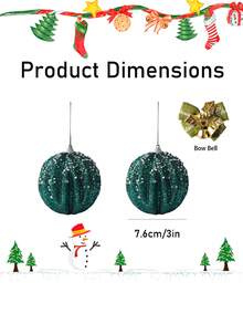 2 buc. Glob de Crăciun verde cu sclipici și diamant, sârmă aurie, ornamente agățate pentru brad de Crăciun, decorațiuni pentru brad de Crăciun potrivite pentru petreceri de sărbători, coroane, decorațiuni pentru petrecere de Crăciun fericit, Crăciun fericit, decor pentru casă, afișaj pentru vitrină, șemineu, scară, coroane, piese centrale, accesorii pentru cutii cadou - albastru închis - Vizualizare 11