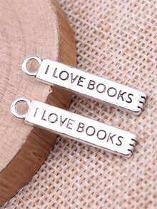 1/5/10pcs/Bag 27x5mm I Love Books Charms Pendant For DIY Jewelry Making DIY Earring, Necklace, Bracelet, Keychain Making