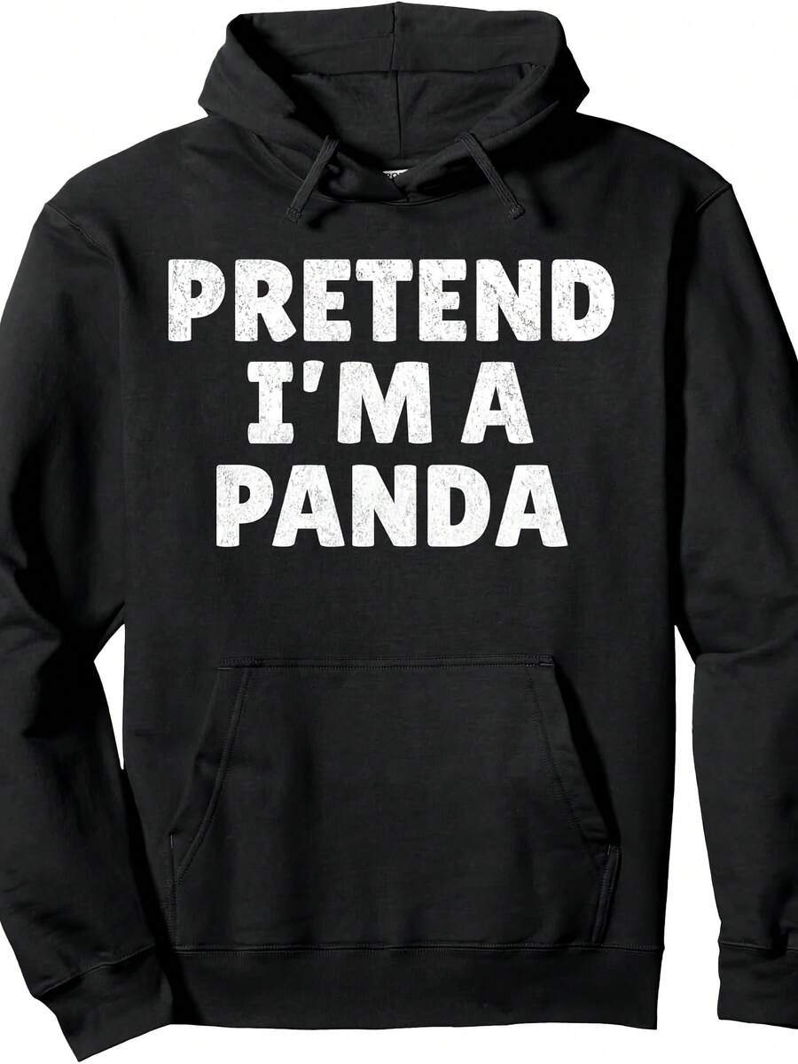 Easy Lazy Halloween Costume, Pretend I'm A Panda Pullover Hoodie - Gaya 9 - View 1