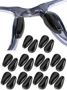 5/10-Pair Black Super Sticky Anti Slip Nose Pads For Glasses With Air Chamber Design | Enhanced Grip & Comfort Fit Eyewear Accessories - Multicolor - View 6