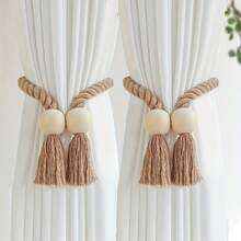 2 Pcs Strong Magnetic Curtain Tiebacks Curtain Holdbacks Outdoor Curtain Tiebacks Hand Woven Tie Backs Drapery Holdbacks Curtain Ties For Drapes