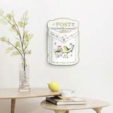 Vintage Wall Mount Mailbox For Outside Metal Decor Mailboxes Antique Style Nostalgic Charm For Home Door Garden Farmhouse House Decorations Bird Patter White - MultiColored - View 2